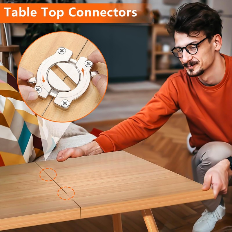 XTUDOU Pack of 2 Worktop Connectors, Table Top Connectors, Turning