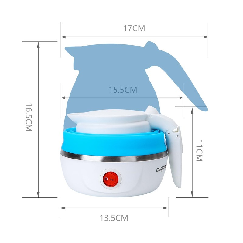 Aigostar Sapphire 30LDC Travel Foldable Kettle with Cool Touch Handle,