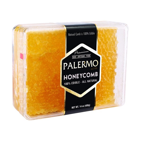 Palermo Honeycomb 100% Edible, All-Natural, Gourmet Raw Honeycomb, No Additives, No Preservatives - 14 oz