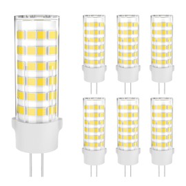 G4 LED Bulb JC Type Bi-Pin Base Light Bulbs 6W AC/DC 12V 50W T3 Halogen Bulb Equivalent, Daylight White 5000K, Non-dimmable for Outdoor Landscape Lighting Deck Stair Step Path Lights, Pack of 6