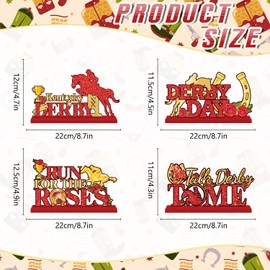 Derby Decorations, 4PCS Horsing Racing Table Centerpieces Decorations for Horse Racing Festival Supplies