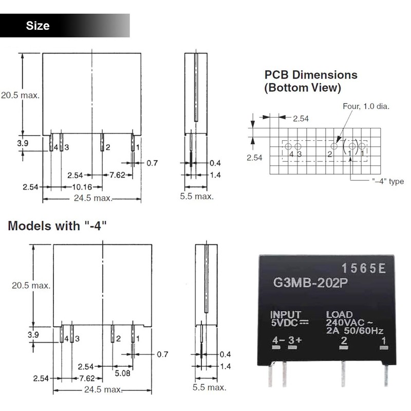 Youmile 6 pcs G3MB-202P Solid State Relay Module DC-AC PCB