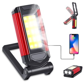 Work Light LED Workshop Lamp 7 Modes 2 x XPE + COB LED IP67 Waterproof Torch 360° Rotatable COB Magnetic Work Lamp for Car Camping Workshop Emergency