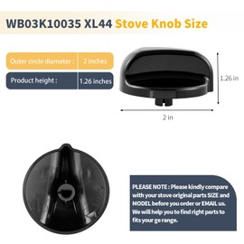 Allstare Upgraded WB03K10035 Stove knobs Replacement for GE Hotpoint Stove Parts GE XL44 Oven Knobs WB03K10040 General Electric Burner Knob Black Plastic Control Cooktop Knobs 4 Pcs