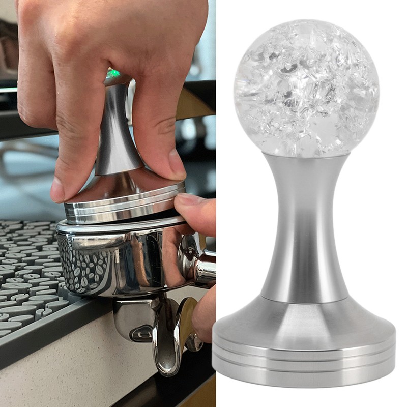 Crystal Ball Coffee Flat Tamper Stainless Steel Base Powder Hammer