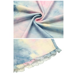 Arshiner Tie Dye Blue Cute Pajamas for Girls 2-Piece Soft Short Sleeve Top & Short Set