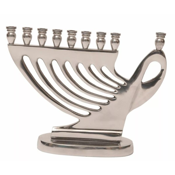 Menorah with Unique Harp Shape Design, Reversible
