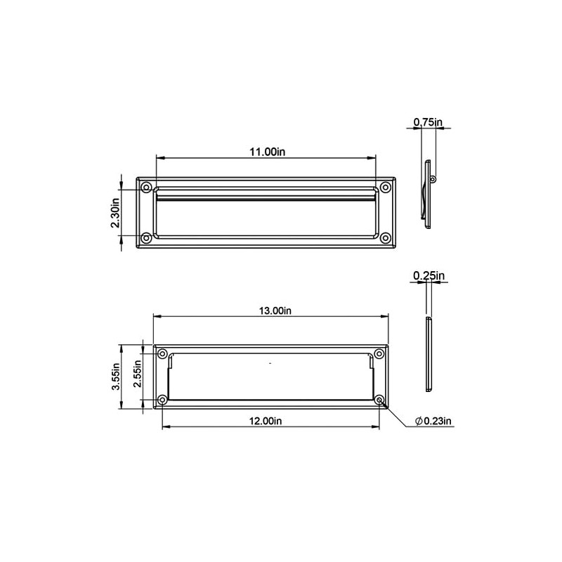 Architectural Mailboxes Steel Mail Slot Accessory, Satin Nickel, MS00SNAM, Satin
