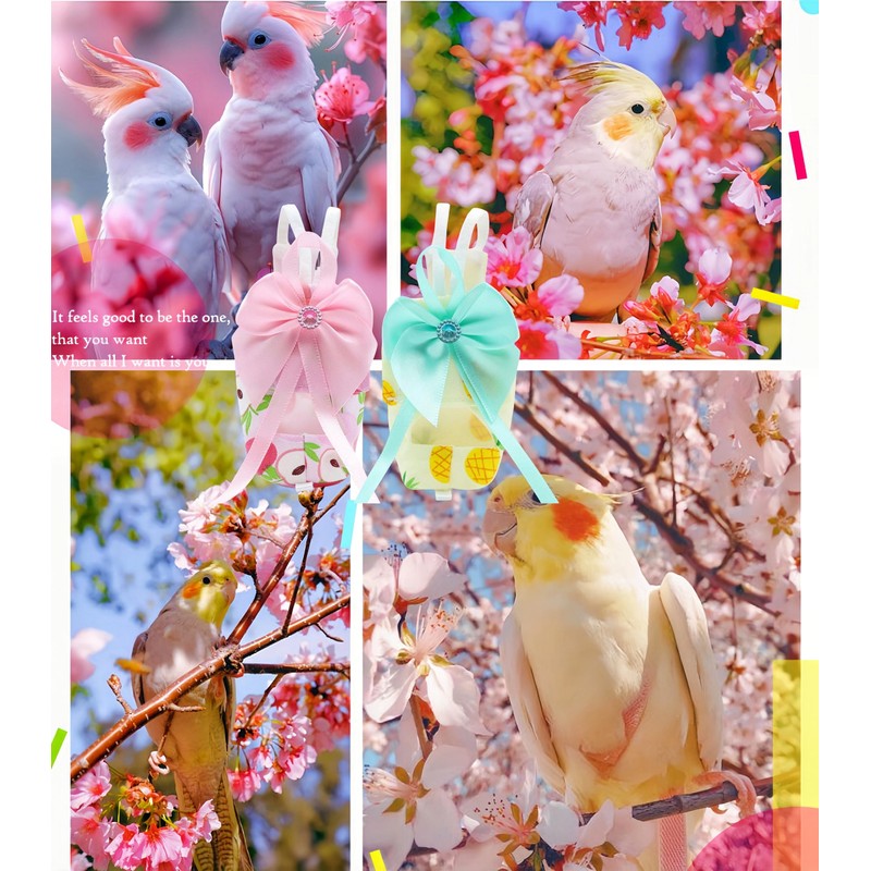 Magnoloran 2 Pcs Bird Diapers Bird Harness Flight Suits Diapers