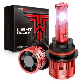Torchbeam 9007/HB5 Bulbs, 1000% Brighter 9007 Powersports Headlight Bulbs, 6500K Cool White Fog Lights, IP68, 60000Hrs Lifespan, CanBus Ready, Plug-N-Play, Pack of 2