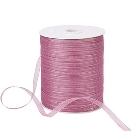 KISSITTY 500 Yards 1/4" Sheer Organza Ribbon Craft Decorative Ribbon Flamingo Gift Wrapping Ribbons for Wedding Party Holiday Home Garment Decorations Floral Bouquets Bows Crafts Ornaments
