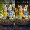 Easter Decorations Outdoor with Solar Lights, 8'' Lighted Easter Bunny