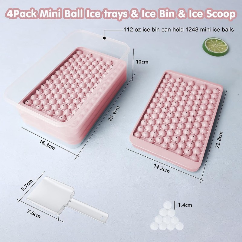 WIBIMEN Mini Ice Cube Trays, Upgraded Small Ice Cube Trays,