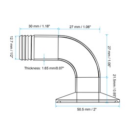 PATIKIL 90 Degree Elbow Tri Clamps Hose Barb, Sanitary Hose Barb Pipe Fitting 0.5 in Tube 50.5MM Ferrule (1.5" Tri Clamps) 304 Stainless Steel for Brewery Winery Food Processing Equipment