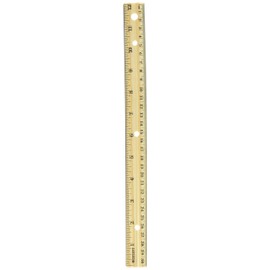 Westcott Hole Punched Wood Ruler English and Metric with Metal Edge, 12 Inches, 2 Packs