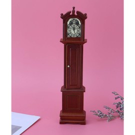 Dollhouse Grandfather Clock, 1:12 Miniature Doll House Accessory Vintage Floor Clock Living Room Furniture Toy Miniature Wooden Hall Furniture