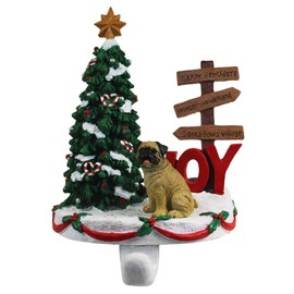DogLoverStore Pug Stocking Holder Hanger Fawn