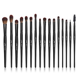 Jessup Set de Brochas para Ojos 16 Piezas, Brochas de Maquillaje Ojos Veganas de Fibra Sintética para Sombras, Difuminado, Delineador, Corrector y Polvo, Negro T272
