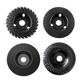 4PCS Wood Carving Disc Set, 5 Inch Angle Grinder Attachments, Stump Grinder Tool Grinding Wheel Shaping Disc for Wood Cutting, Cutting Wheel