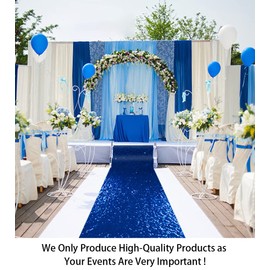 ShiDianYi 2FT x 15FT Blue Sequin Aisle Runner | Sparkling Wedding Decor | Elegant & Dazzling | Perfect for Ceremonies & Events