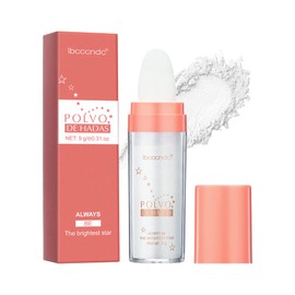 Ibcccndc Polvo De Hadas Fairy Powder Highlighter Long Lasting Shimmer Silver Glitter Hairspray for Face Hair Eye Lip and Body,Make Up for Prom, Festival Rave, Stage Makeup (White)