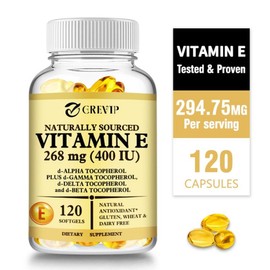 Naturally Derived Vitamin E - D-Alpha Tocopherol Antioxidant Immune Support, 3 Pieces, 60 Tablets / 천연 유래 비타민 E - D-알파 토코페롤 항산화 면역 지원, 3개, 60정
