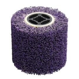 Rocaris 36 Grit Abrasive Drawing Wheel Drum, 4.5"×4" Wire Drawing Polishing Burnishing Wheels, Buffing Wheels for Wood Metal Surface Polishing, Purple