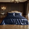 Degrees of Comfort Midnight Blue Satin Sheets Set Full Size,