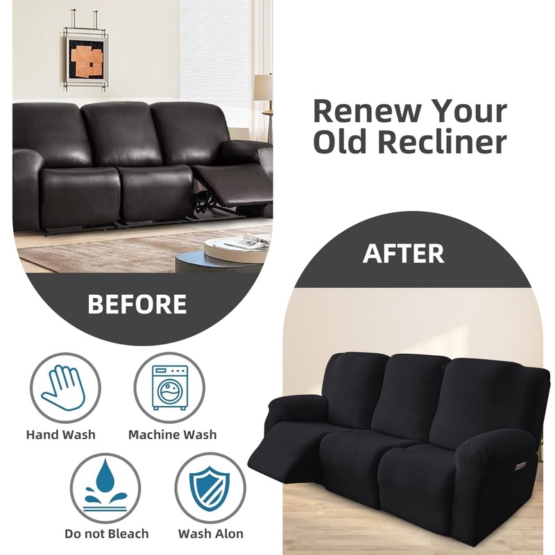 Genina Recliner Sofa Covers - Stretch Reclining Couch Covers with