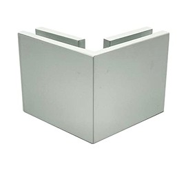Brixwell C-90-W Square Glass-to-Glass Clip 90 Degree Gloss White