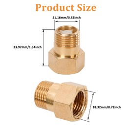 NUNU FER Non Return 1/2" Female to 1/2" Male One Way Brass Check Valve Ultimate Hose Backflow Preventer 2Pcs Garden Hose Check Valve