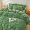 ERLOXO Sage Green Fluffy Pillow Cover，Ultra Cozy Soft Shaggy Plush