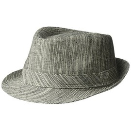 Henschel Men's Cotton/Linen Blend Fedora, Black, Large