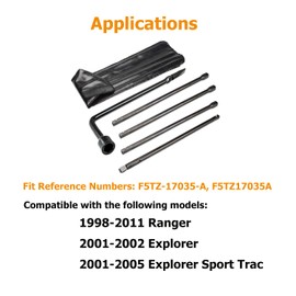 Dr.Roc Spare Tire Tool Kit with Wheel Lug Wrench Spare Tire Kit Compatible with Ford Ranger 1998-2011 Explorer 2001-2002 Explorer Sport Trac 2001-2005