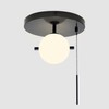Soutas Semi Flush Mount Ceiling Light with Pull Chain, Glass