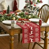 Artoid Mode Red Reindeers Christmas Table Runner, Seasonal Winter Merry
