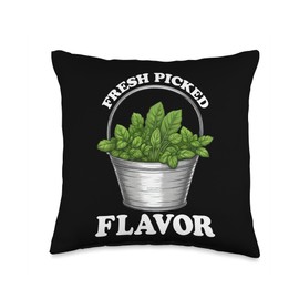 Fresh Picked Basil Bucket Throw Pillow