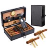 Portable Travel Cigar Humidor Set, Insides Magnetic Hygrometer & Cedar