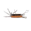 Swiss Style Wooden Handled Multitool with 20 Different Functions Including