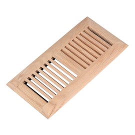 Red Oak Hardwood Drop in Floor Register, 4X10 Inch, with Damper, High Output Air Flow, Unfinished
