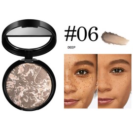 Long-lasting 24H Wear, Shimmer Brick Pressed Bronzer, Transfer Resistant Water & Sweat Proof, Buildable Light to Coverage, Colour Correcting Powder Foundation Full Coverage for Mature Skin (DEEP)