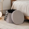 CAIPINFUL 15 Inchs Round Storage Ottoman, Small Foldable Foot Stool