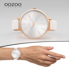 Oozoo Timepieces Women's Watch – Women's Watch – High-Quality Watch for Women – Elegant Analogue Women's Watch in Round, Rose gold-silver, Strap.