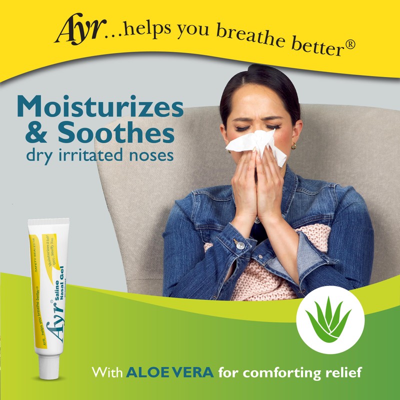 Ayr Saline Nasal Gel, With Soothing Aloe, 0.5 Ounce Tube
