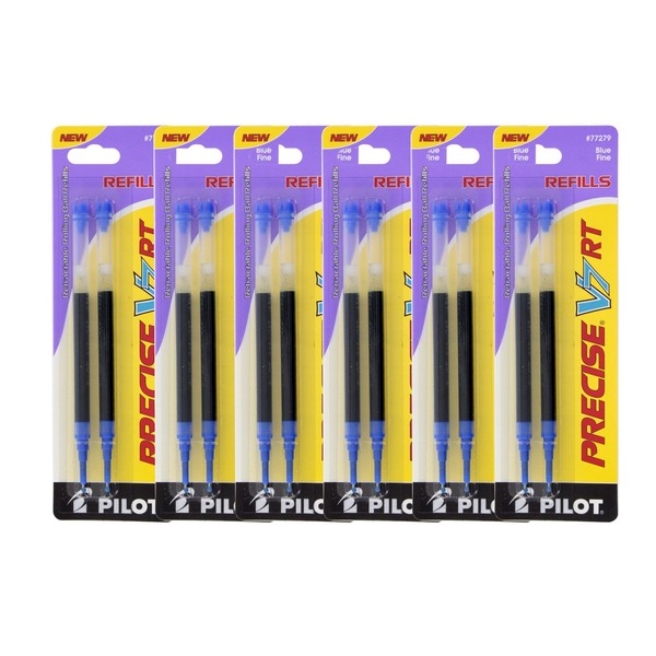 Pilot Precise V7 RT Liquid Ink Retractable Rollerball Pen Refills, 0.7mm, Fine Point, Blue Ink, Pack of 12