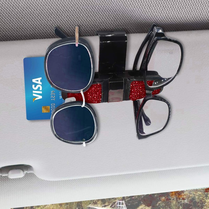 Glasses Holder for Car Visor,Fashion Bling Crystal Rhinestones Car Sun