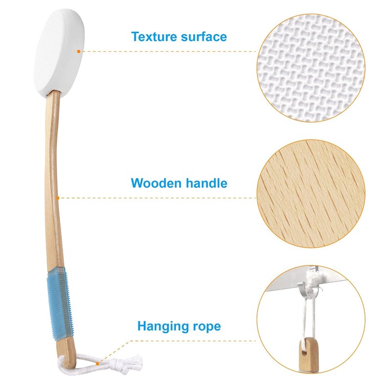 QUINTRA Back Feet Lotion Applicator, 3 Interchangeable Pads with 1