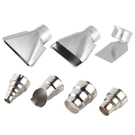 7 Pcs 35-40mm Stainless Steel Heat Gun Nozzles Kits Universal Stainless Steel Heat Gun Nozzles Kit Heat Resisting Nozzles Accessory Replacement for Hot Air Soldering Station Repair Tool Accessory