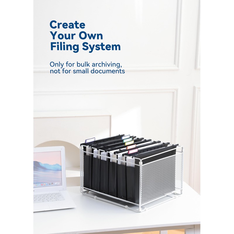 SortRax Plastic Extra Capacity Hanging File Folders, 2" Expanding Pocket,