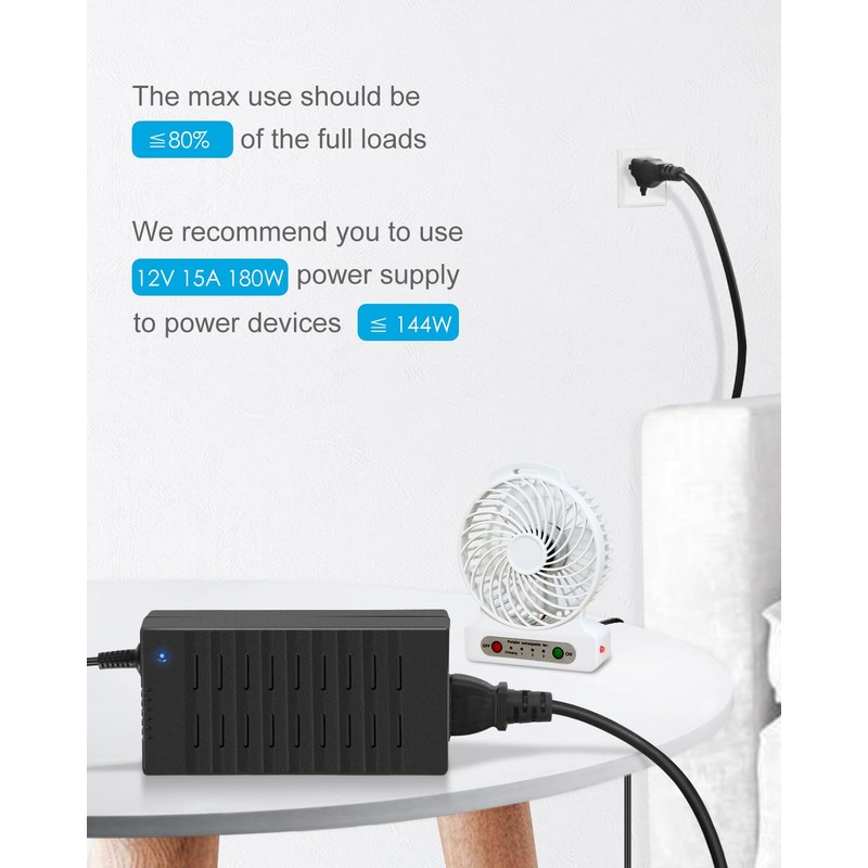 ALITOVE 12V 15A Power Supply DC 12 Volt 15amp 180W